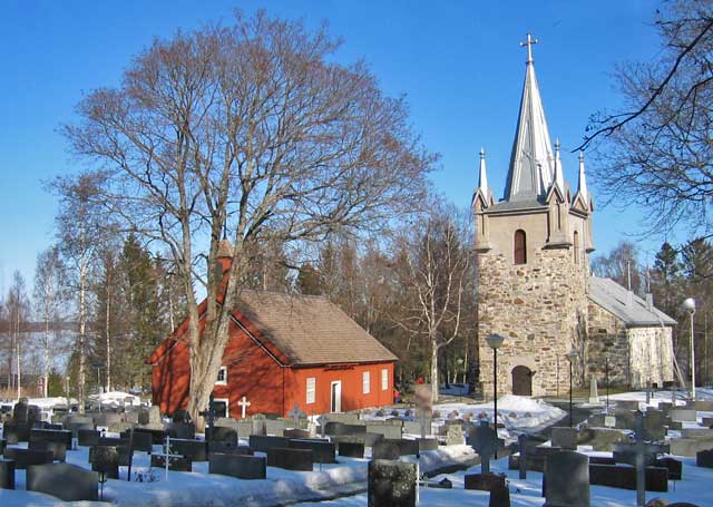 Pyhämaan uusi ja vanha kirkko. Hannu Eerikäinen 2002