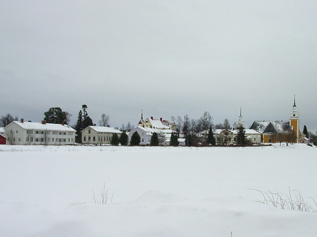 Uudenkaarlepyyn kirkko ja historiallista keskustaa. Margaretha Ehrström 2008