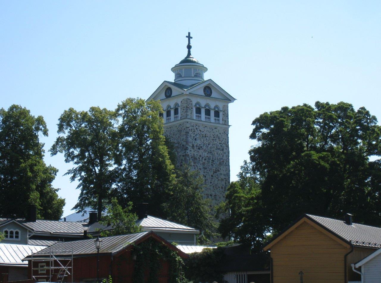 Tammisaaren kirkon torni on vanhan kaupungin maamerkki. Museovirasto / Museiverket 2018