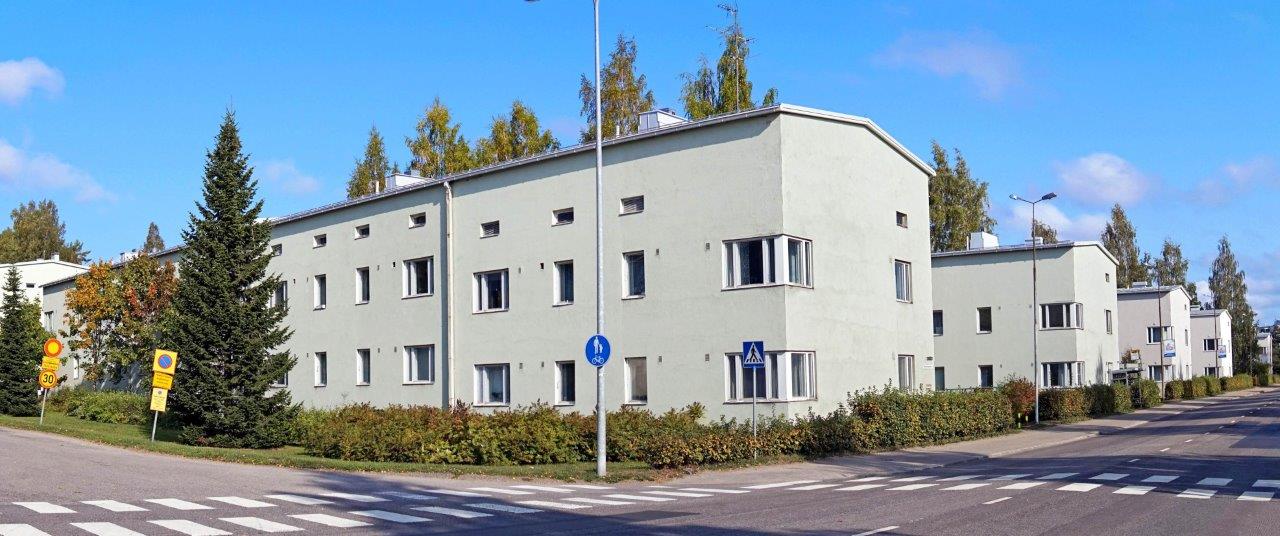 Jyväskylän Rautpohjan tykkitehtaan kerrostaloalue. Wiki Loves Monuments, CC BY-SA 4.0 Tiia Monto 2018
