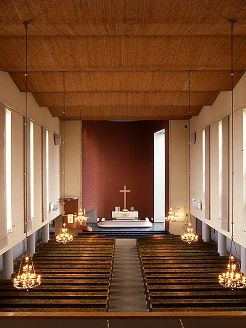 Sisäkuva Nakkilan kirkosta. Martti Jokinen 1999