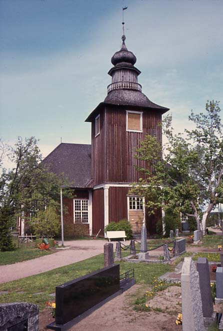 Pomarkun vanha puukirkko. Marja-Terttu Knapas 1974